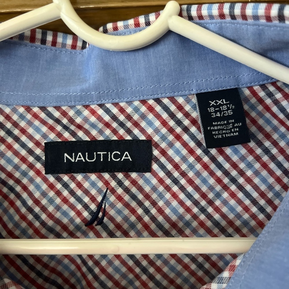 Nautica Men's Red and Blue Plaid Button Down Shirts/NWT/XXL - Picture 8 of 11